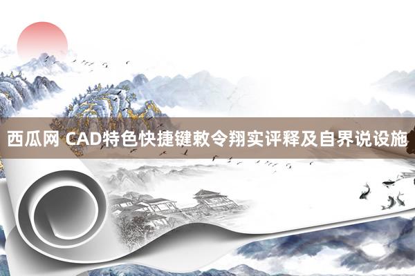 西瓜网 CAD特色快捷键敕令翔实评释及自界说设施