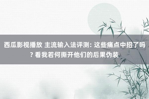 西瓜影视播放 主流输入法评测: 这些痛点中招了吗? 看我若何撕开他们的后果伪装