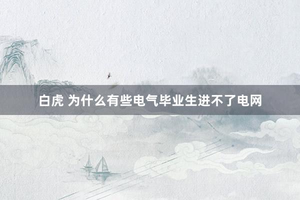 白虎 为什么有些电气毕业生进不了电网