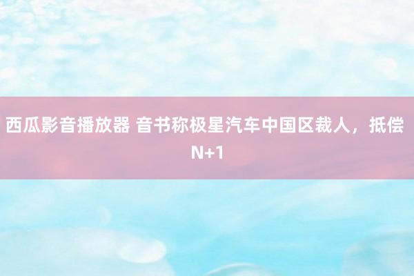 西瓜影音播放器 音书称极星汽车中国区裁人，抵偿 N+1